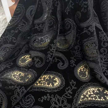 Black Floral Lace Fabric 1