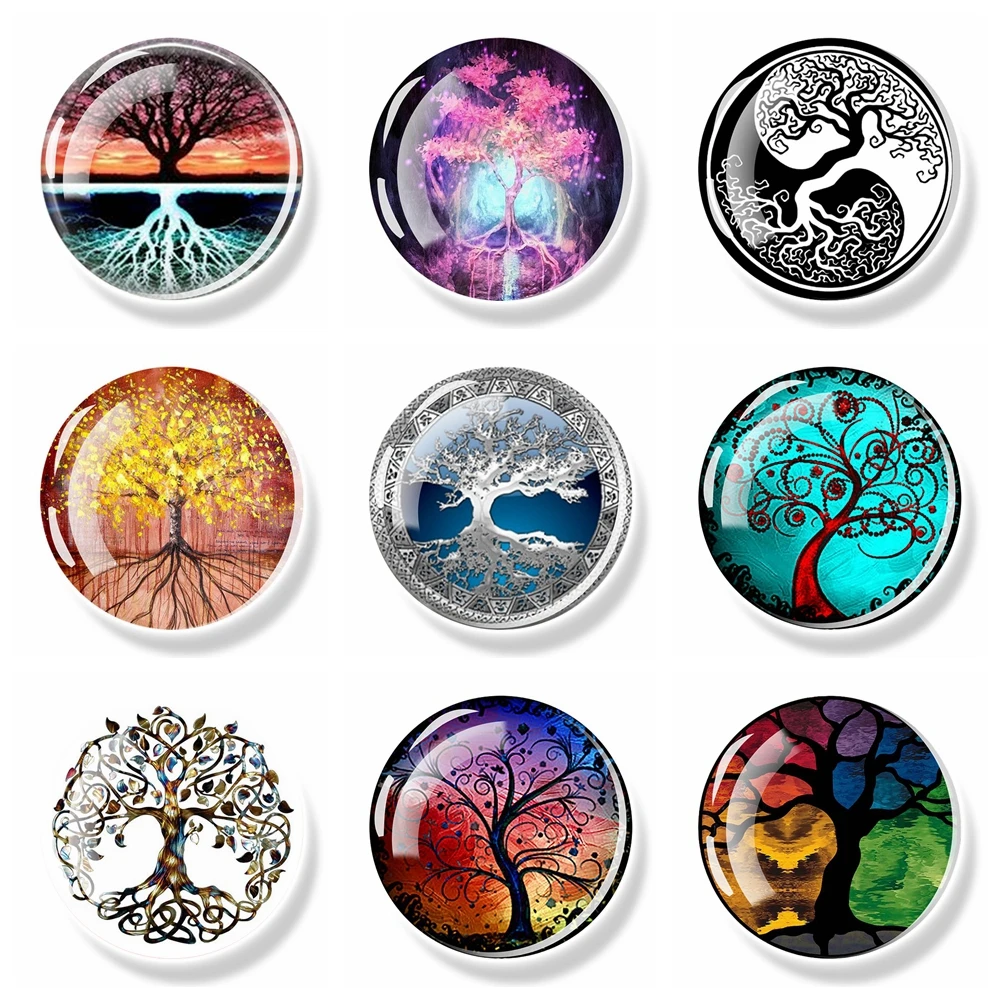 Tree Of Life Fridge 30mm Yin Yang Glass Cabochon