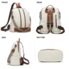 Cnoles Leather Backpack Purse for Women Large Travel Ladies Designer Fashion Casual College Girl School Book Shoulder Bag 2