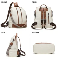 Cnoles Leather Backpack Purse for Women Large Travel Ladies Designer Fashion Casual College Girl School Book Shoulder Bag 2