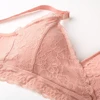 Lace Breastfeeding Maternity Nursing Bra For Pregnant Women Lightly Padded Wireless Adjustable Double Strap Lingerie S-2XL 3