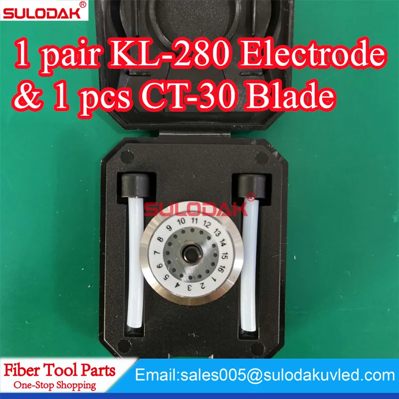 2 in 1 Jilong  Electrodes with CT-30 Blade  for  Jilong KL-280 KL-280G KL-280H KL-300 KL-300T Fusion Splicer high precision optical fiber cutting blade optical cable thermal fusion splicer with bare optical brazing cold splicing