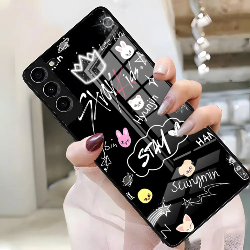 Kpop S-Stray-Kids Shockproof Glass Phone Case Cover