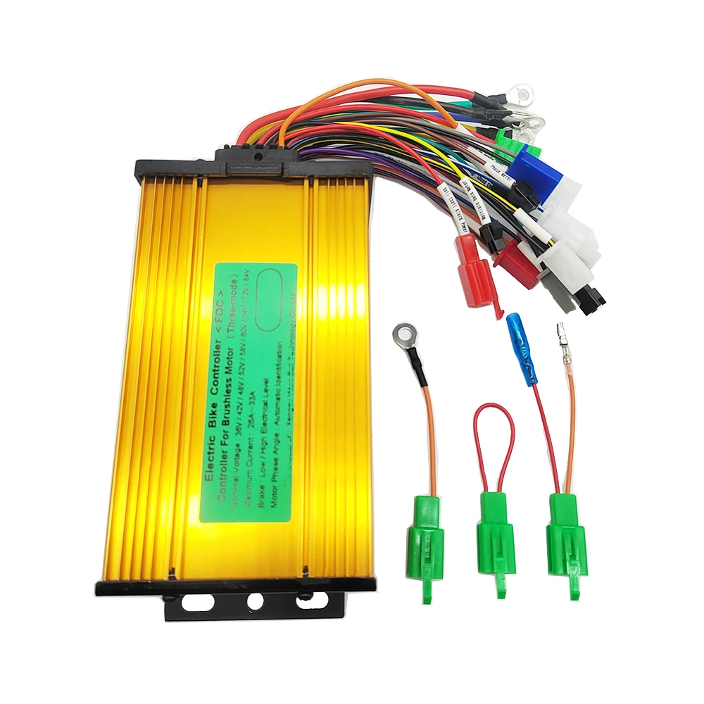 Controlador Universal sin escobillas de onda sinusoidal, 36V, 48V, 60V, 72V, 500W-1000W, 3 modos, 12 tubos, apto para Scooter Eléctrico, Motor de velocidad de bicicleta eléctrica