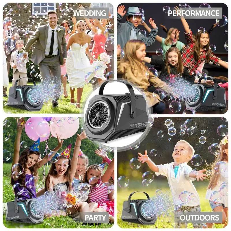 Electric Stage Bubble Maker Automatic Bubble Maker Large-Capacity Bubble Machine With Remote Control For Parties Wedding Birthda 5
