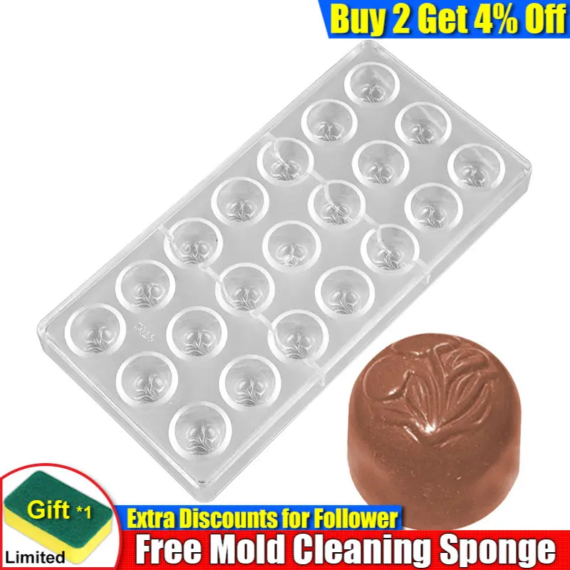 Chocolate Mold Polycarbonate Professional 21 Cavity Flowers Shape