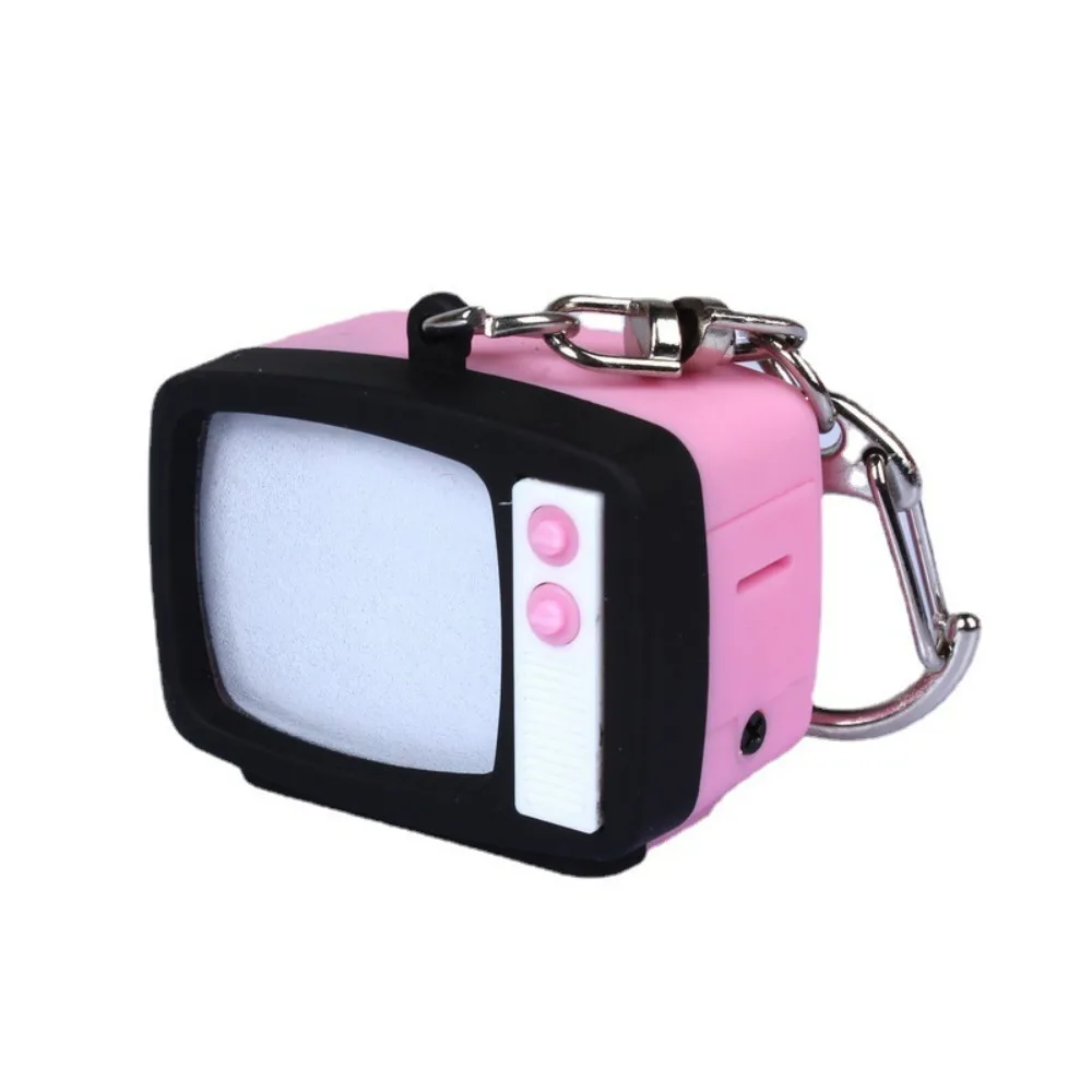Creative TV-Shaped LED Keychain - Cute Mini Toy with Sound & Light Emission, Unique Novelty Gift
