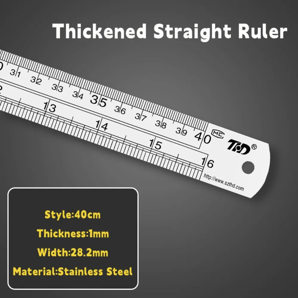 Premium Stainless Steel Double-Sided Ruler - Engineer Grade, Thickened for Precision and Durability
