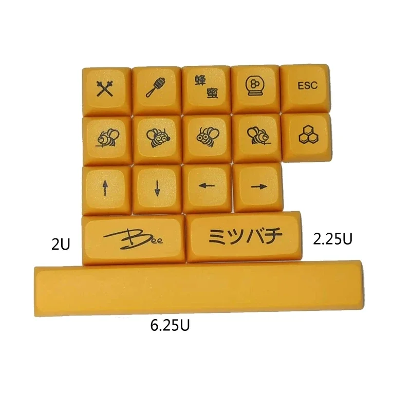 허니 밀크 키캡 PBT 표준 염료 승화 공정 키캡 17키 XDA 프로필 6.25U 기계식 키보드용 공간