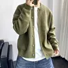 Men's Knitted Cardigan Sweater Casual Pure Color Lazy Style Autumn Winter New Fashion Korean Style Youth Versatile Knitwear