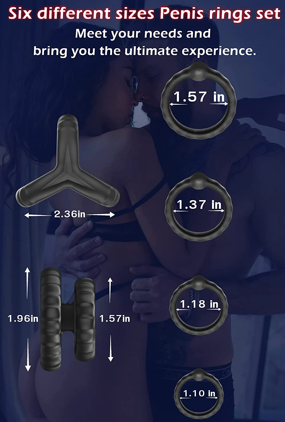 Silicone Penis Rings, EVYLEEN Male Sex Toys Penis Ring Set with 7 Different  Sizes Cock Rings for Men, Long Lasting Stronger Male Sex Toys, Penis