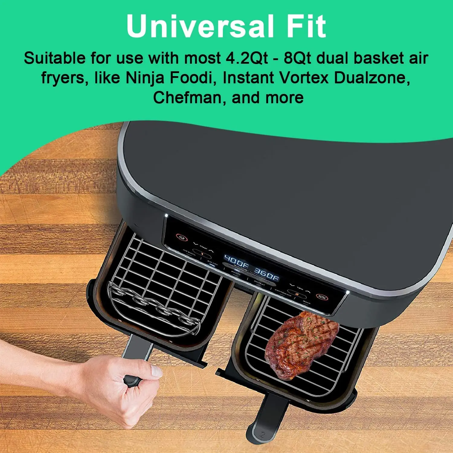 Air Fryer Grilling Rack Kitchen Stainless Steel Airfryer Holder Baking Tray  Roasting Cooking Rack Air Fryers Accessories