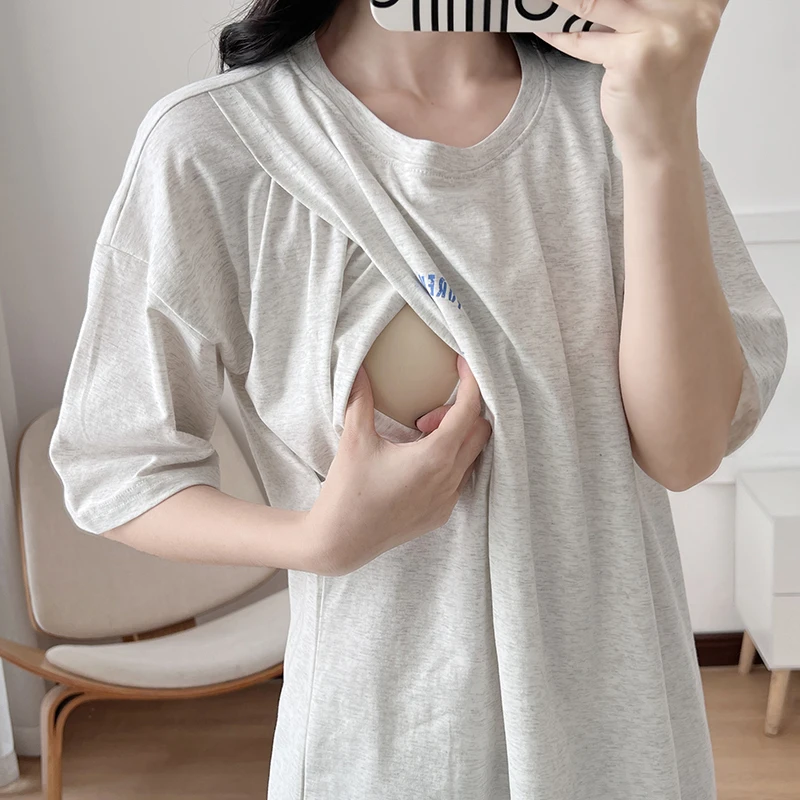 

Breastfeeding Clothes T-shirts Clothes For Nursing Mothers 6093B