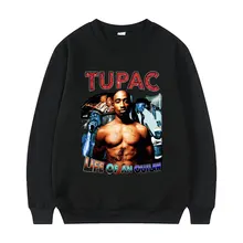 

Hip Hop Rapper Tupac 2pac Men Sweatshirt Man Woman Casual Loose Sweatshirts No Cap Tops Male Streetwear Mens Fashion Pullover