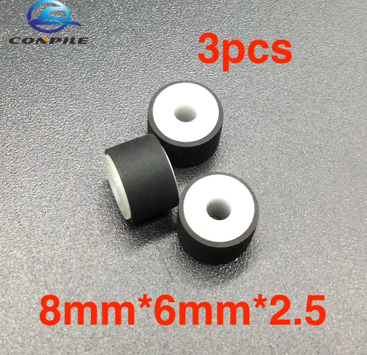3pcs 8mm*6mm*2.5 Wheel Belt Pulley Rubber Audio Pinch Roller For