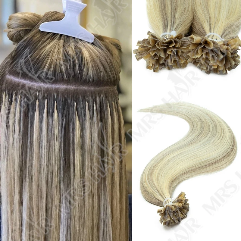 K Tip Hair Extensions Keratin Human Hair Hot Fusion Hair Extension 1cm Italy Keratin Glue Machine Remy 12-24inch 30 50G/pack