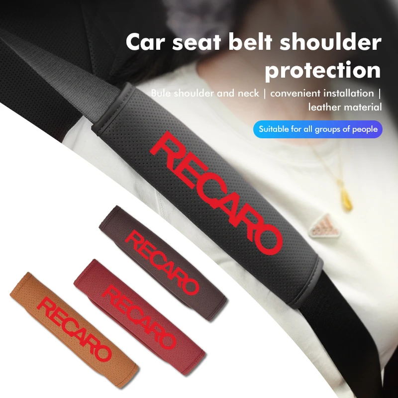2 Pezzi Di Copertura Della Spalla Della Cintura Di Sicurezza Dell'Auto In Pelle Per Recaro Nan