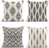 Tribal and Boho Bohemian Black Ethnic Herringbone for Ideas Decor Linen Pillow Cases Home Decorative Square Cushion cases 1