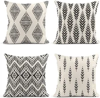 Tribal and Boho Bohemian Black Ethnic Herringbone for Ideas Decor Linen Pillow Cases Home Decorative Square Cushion cases 1