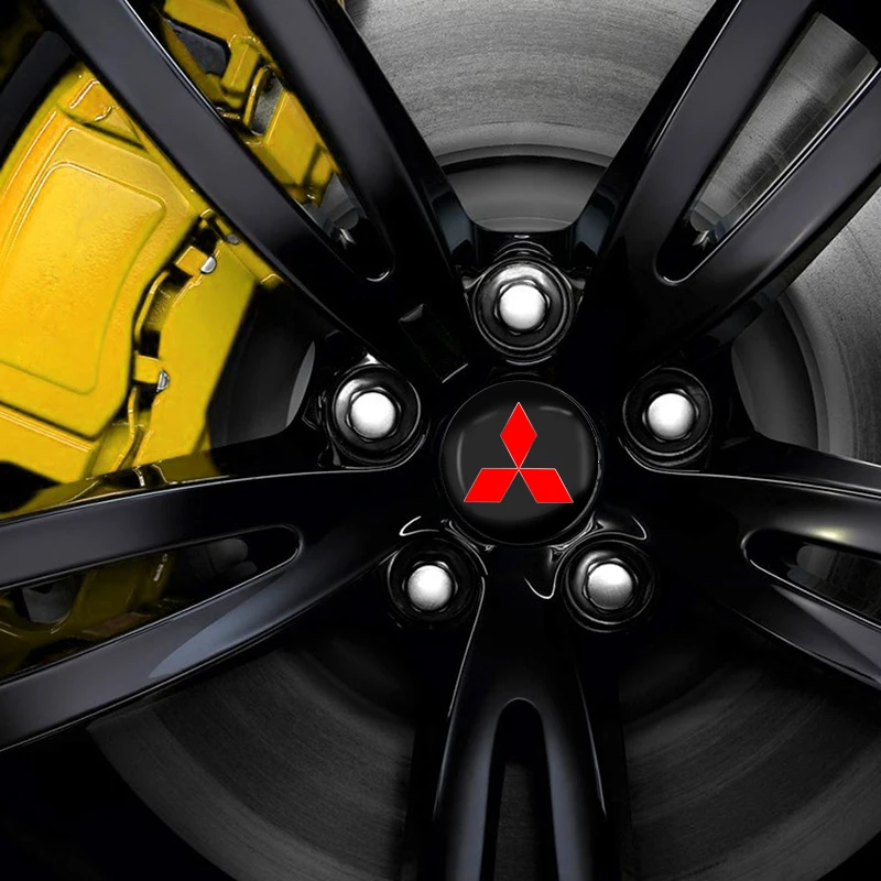 4개 56mm 자동차 스타일링 휠 센터 허브 캡 림 커버 배지 엠블럼 허브캡 (미쓰비시 ASX 랜서 10 파제로 아웃랜더 L200 용)