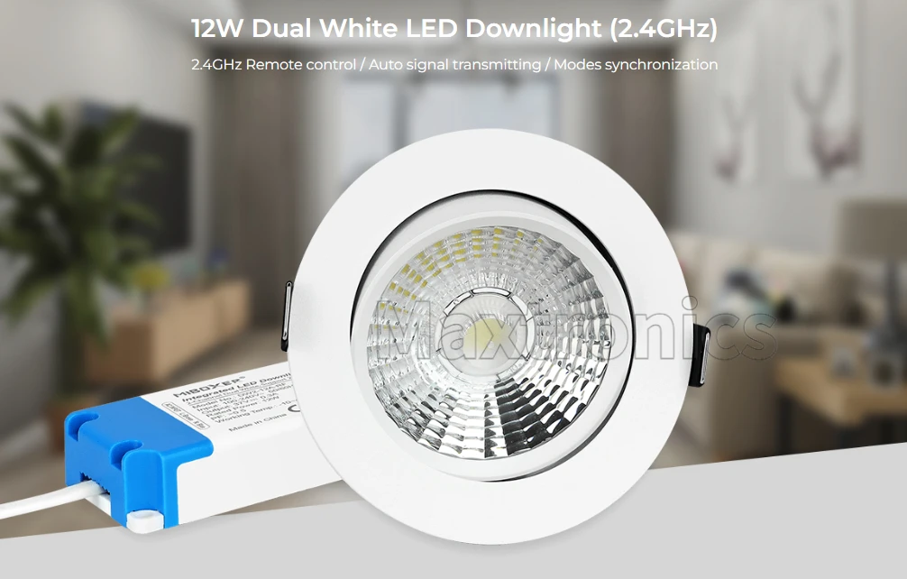 Miboxer DW2-12A-RF 12W 듀얼 화이트 LED 통 AC100240V 2.4GHz FUT089Z Zigbee 3.0 원격 제어 자동 신호 전송