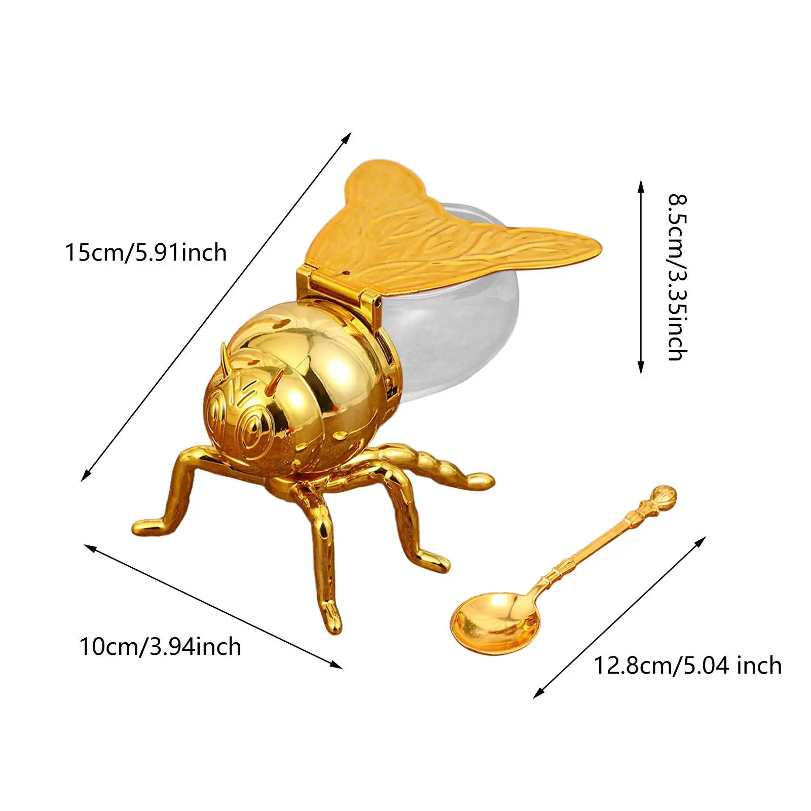 Storage Jar Honey Jar Bee Shaped Canister with Spoon for Dinner Home Festive Parties Kitchen