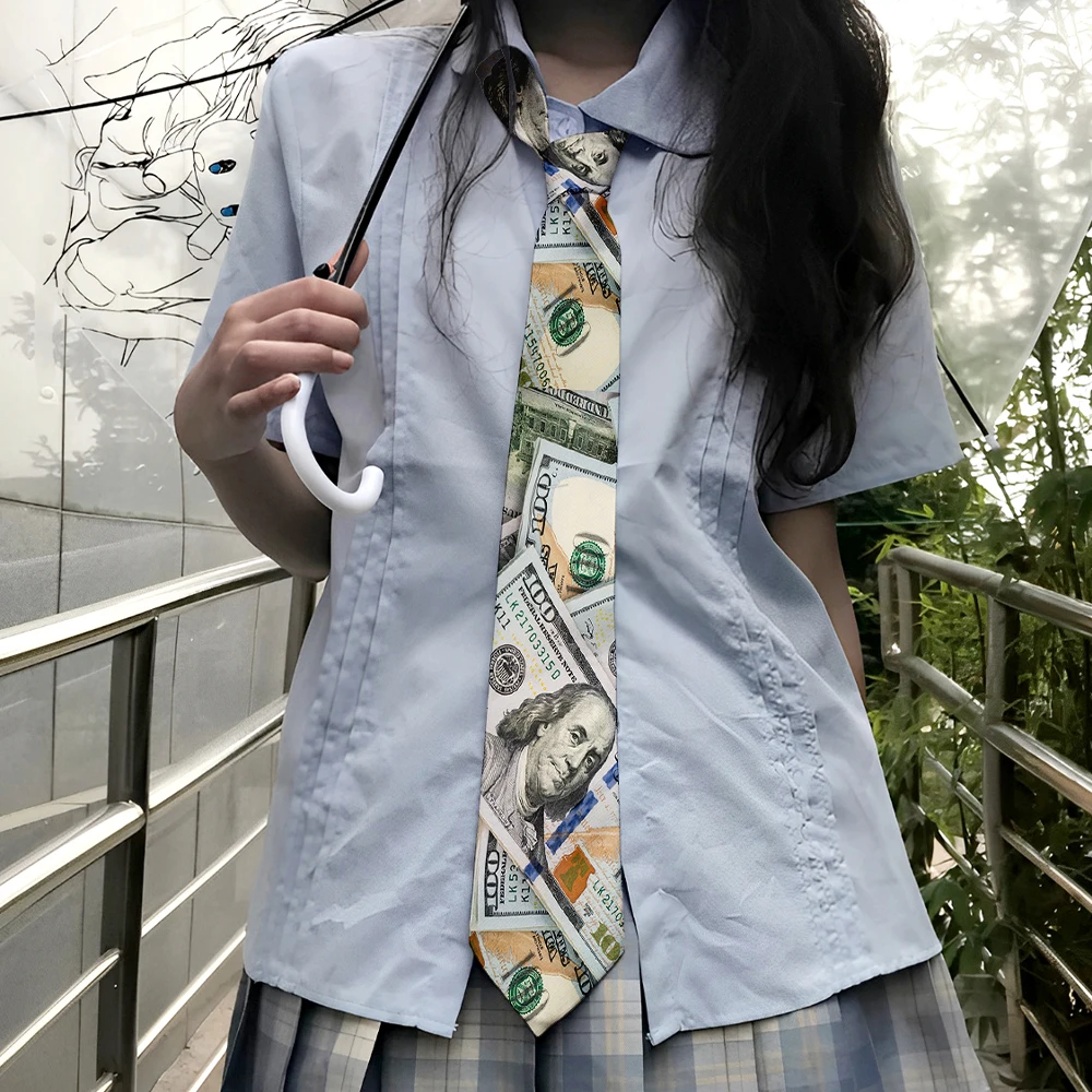 

Fashion dollar pattern printed tie men's personality element 8 cm wide daily tie wedding party party tie suitable for neutral