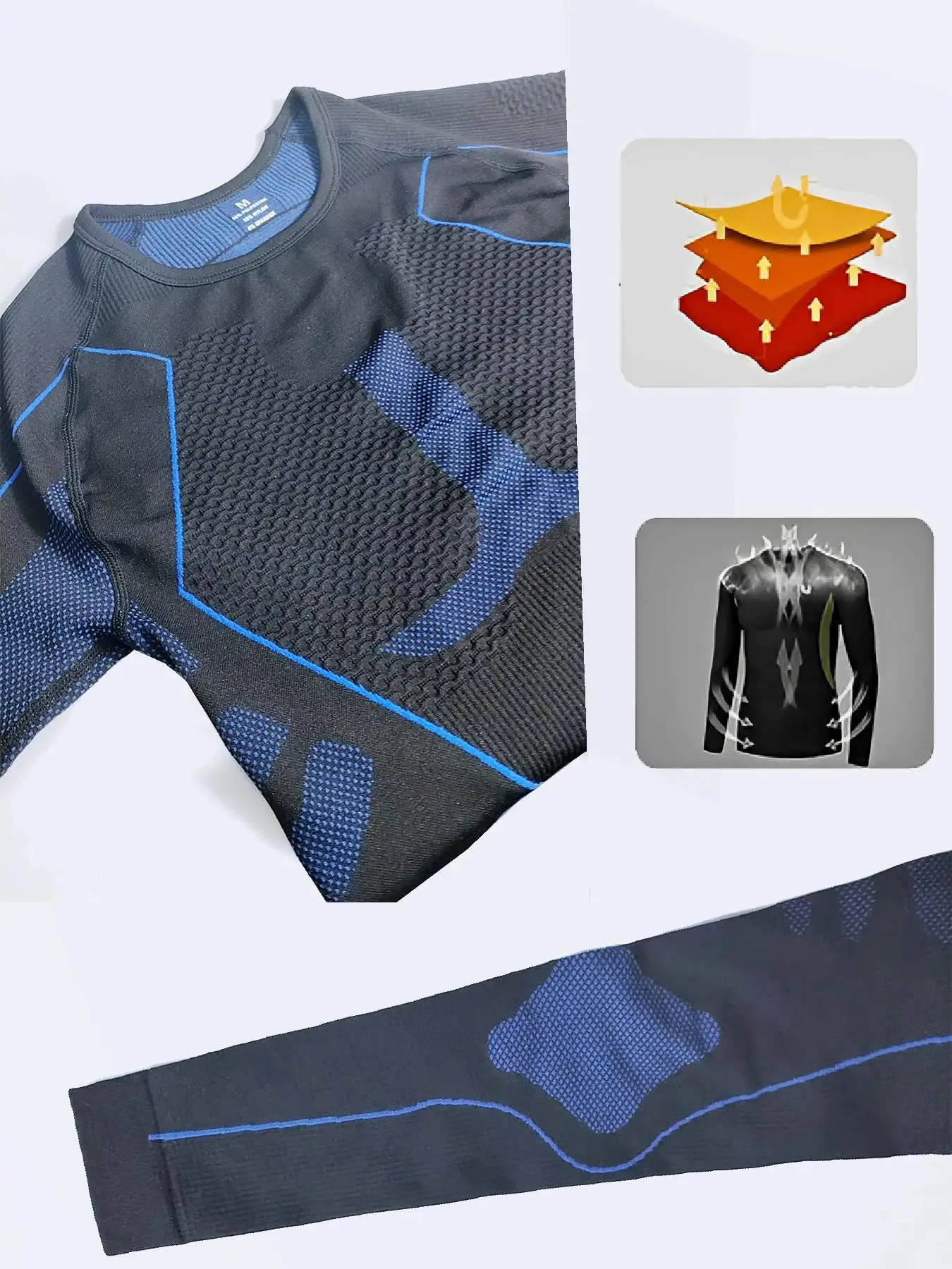 Men's Thermal Underwear Set 2 pieces Quick-drying Long-sleeved Top Tights