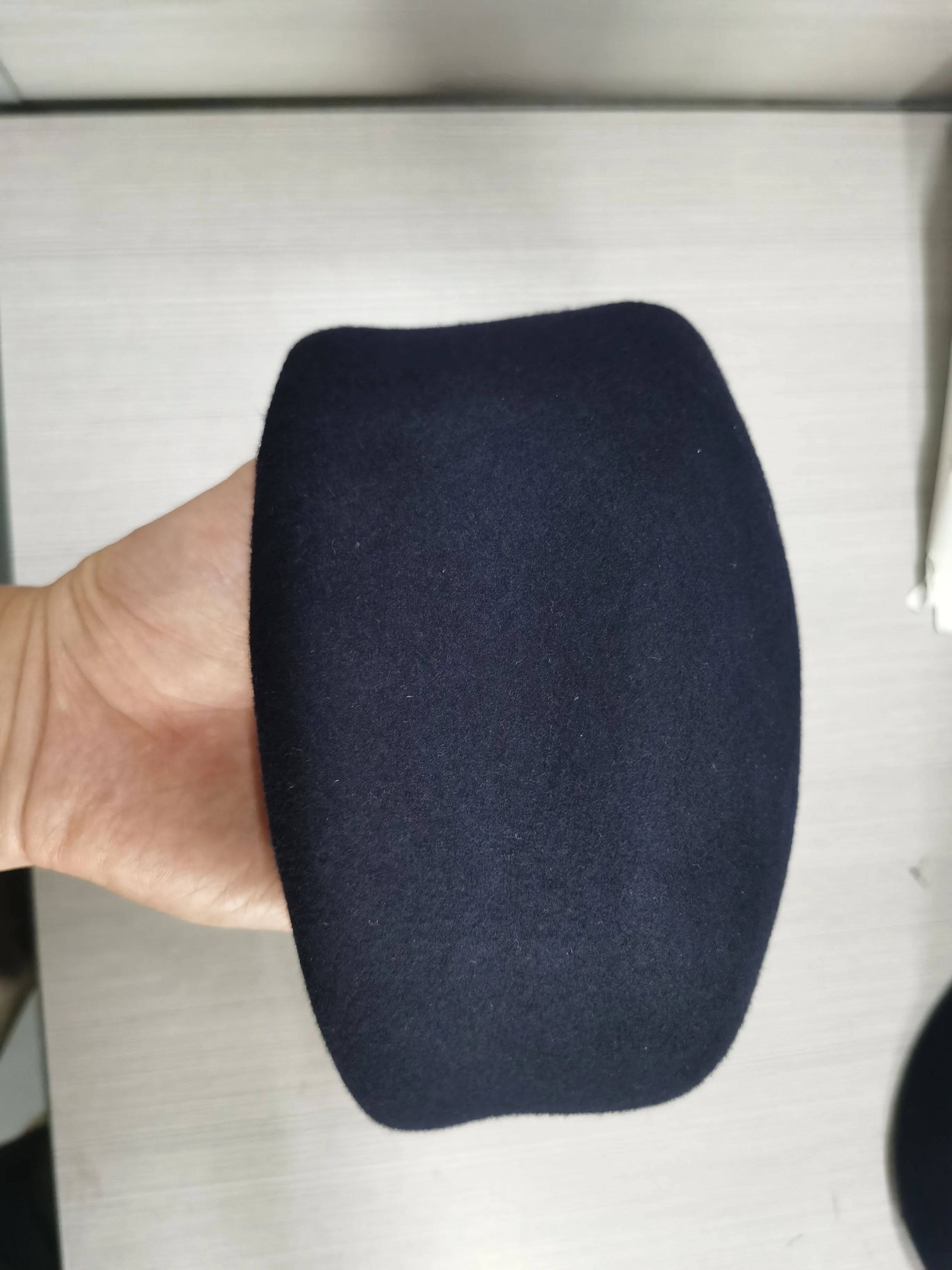 Navy Blue Fascinator Wool Felt Pillbox Hat Base  2 2