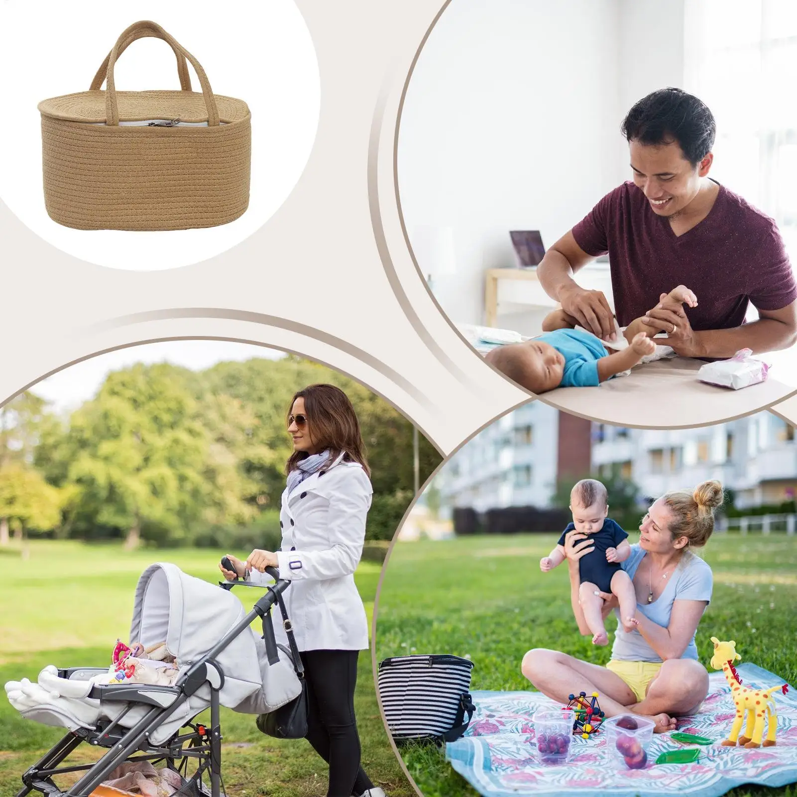 대용량 휴대용 기저귀 정리함, 여행, 야외, 차량, 욕실, 침대 옆에서 사용 가능한 기저귀 교환대 겸 수납 정리함