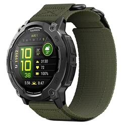 Double Loop Buckle Nylon Strap - Braided Watch Band with 22mm Premium Design - 22mm Lug Width (Army green)