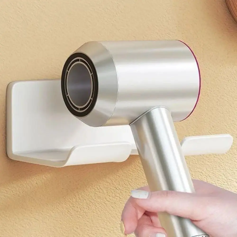 Wall Mounted Plastic Hair Dryer Holder Rack for Bathroom Storage