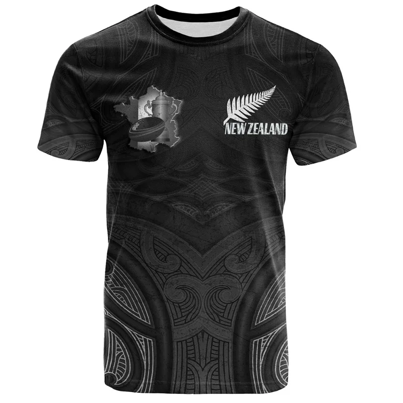 

3D New Zealand Maori Rugby Ball Printing T Shirt Sports Fitness Quick Dry T-shirts For Men Kid Fashion Hawaiian Gym Clothing Top