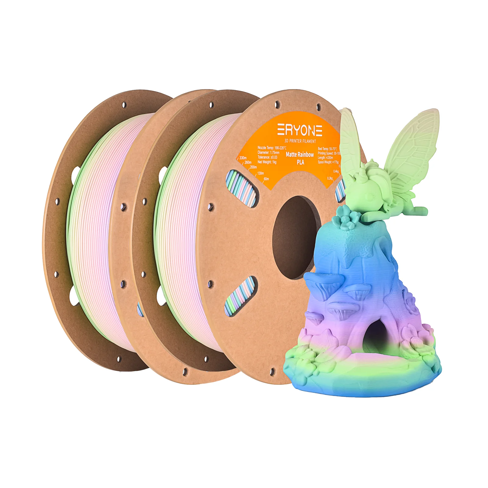 ERYONE Promotion PLA Matte Rainbow 1/2/3/5/10KG 1,75mm ± 0,03mm Filament für 3D Drucker Macaron Aquarell Filament Hohe Qualität – Detail 8