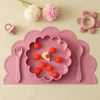 4PCS Baby Silicone Dinner Set Cute Lion Shape Placemat Suction Plate Toddler Utensils Soft Baby Stuff Portable Baby Tableware 1