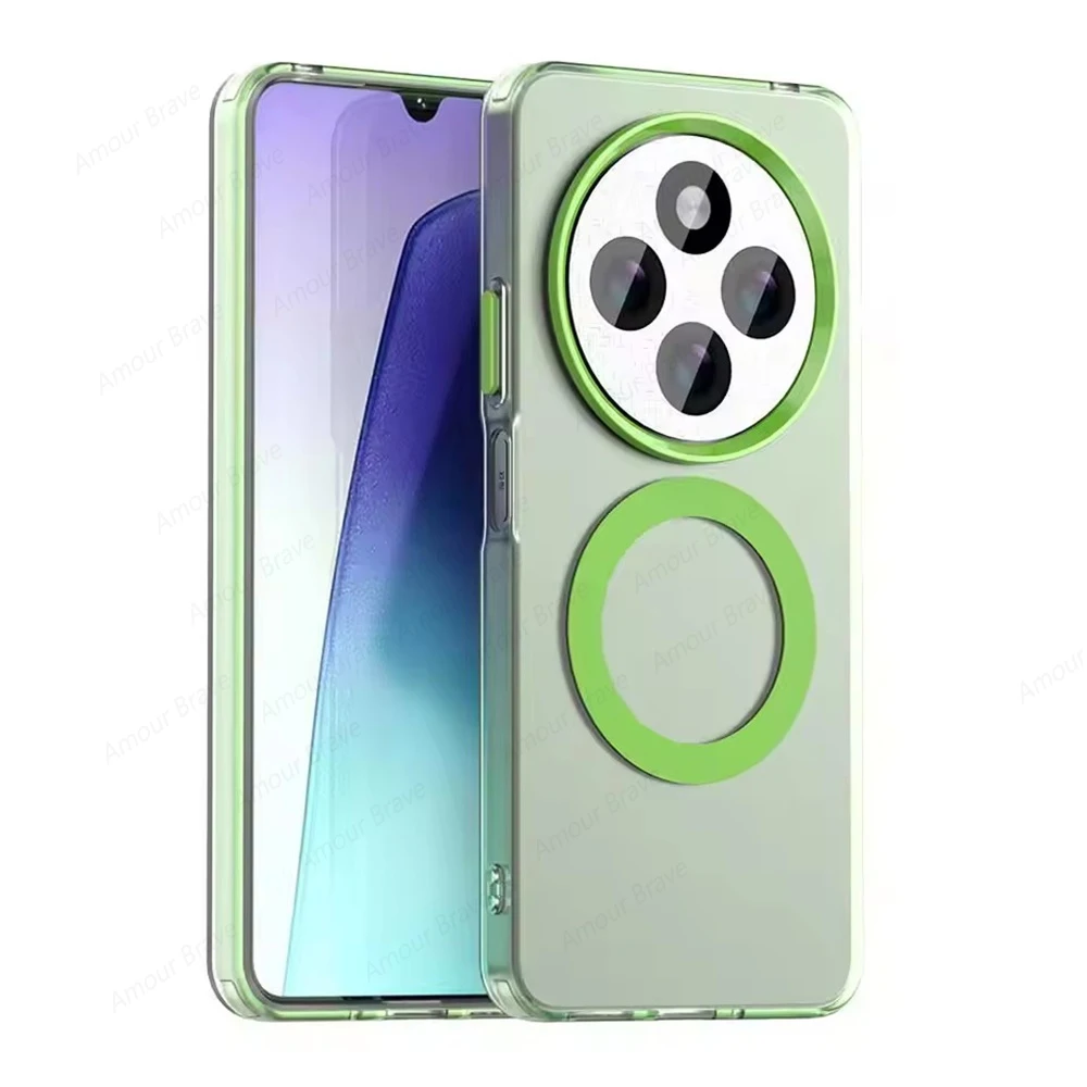 Sleek Matte Clear Shockproof Phone Case with Magnetic Cover Compatibility