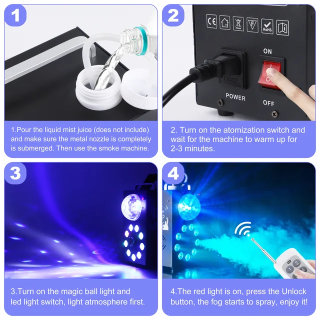 U'King 700W Smoke & LED Fog Machine 4