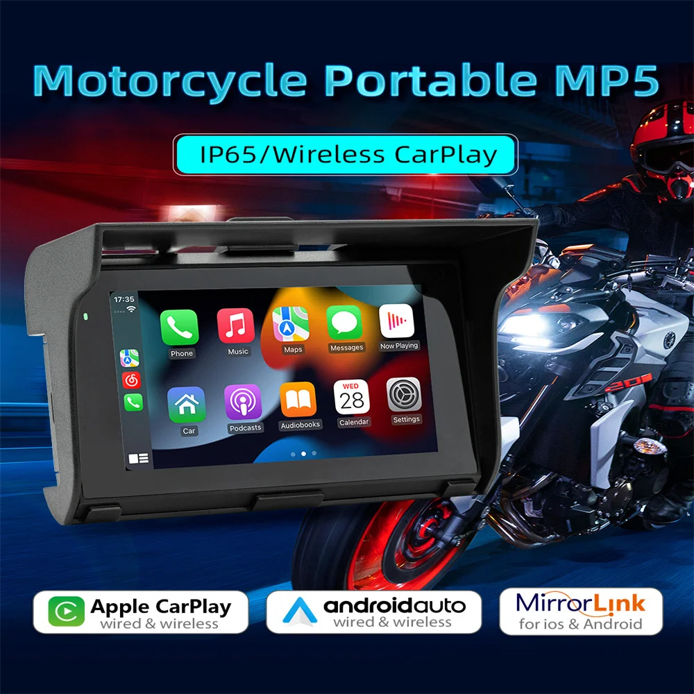 New 5 Inch Touch Motorcycle GPS Navigation Portable Motorcycle Special Navigator Support CarPlay / Android Auto IPX76 Waterproof
