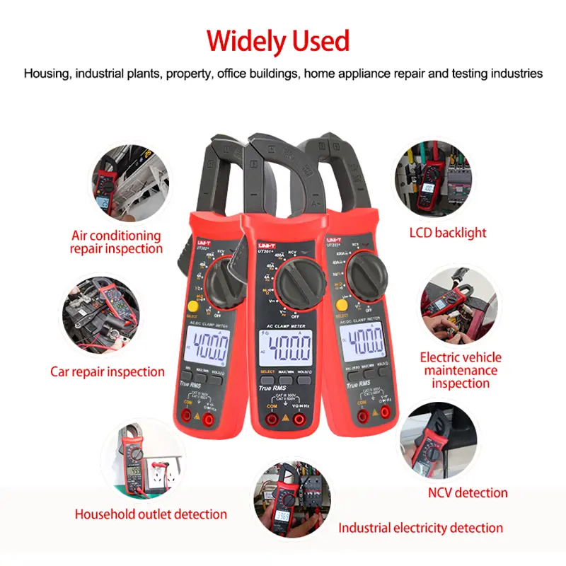 UNI-T UT210E UT202A UT204 Plus Clamp Meter AC/DC Digital Voltmeter Ammeter Pliers Multimeter Professional Electrical Multitester image 2