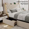 King Size Bed Frame,with 4 Storage Drawers,with Wingback Headboard, Charging Station,No Box Spring Needed,bed Frame 6