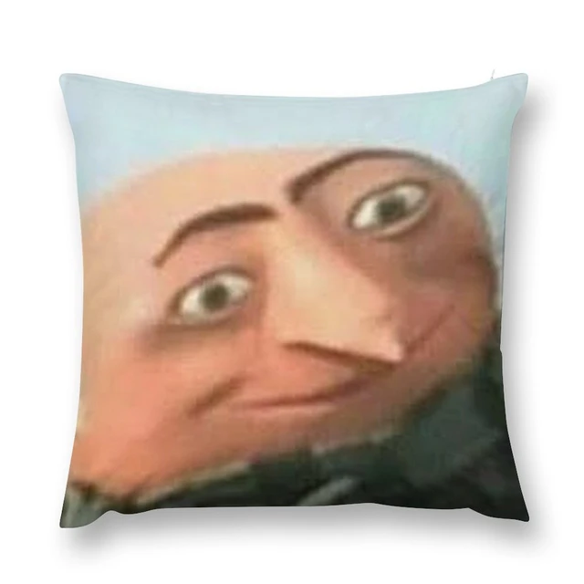 Gru Meme Face Throw Pillow Couch pillows Plaid sofa