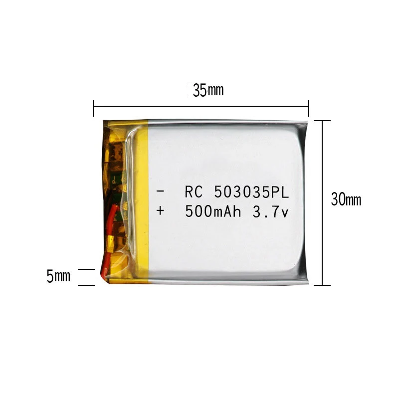 3.7V 500mAh Battery  503035  Lithium Polymer Batteries for Mobile Phone Balance Car Bluetooth Headset Pet Drinker Audio - 4