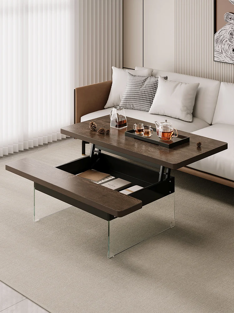 

Olepie living room, small apartment, multi-functional coffee table, lifting workbench, home modern simple storage, square desk