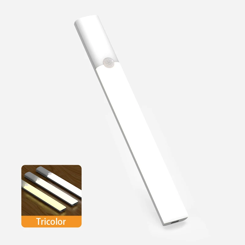 أضواء خزانة مضيئة قابلة لإعادة الشحن ، 3 ألوان مست...