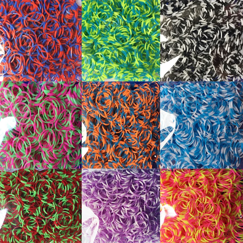 600 Pcs Refill Loom Rubber Bands Bracelet for Kids or Hair Rainbow