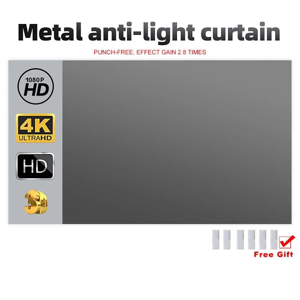 4K High-definition Home Projector Metal Material Foldable 16:9 Anti Light Curtain Anti Light Portable Projector Curtain 4K portable projector portable projector screen