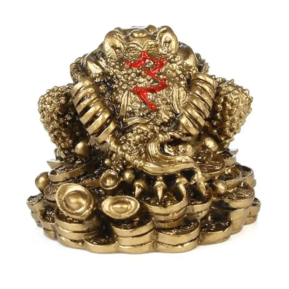 2023 Chinese Fengshui Ornament  Lucky 3-Leg Frog Wealth Toad Animal Figurine Statue for Home House Office Desk Table Decoration