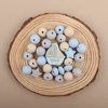 30Pcs/Set Silicone Beads Set Baby Cartoon Sailboat Star Round Shape Teething Beads Teether DIY Pacifier Clips Chian Accessories 6