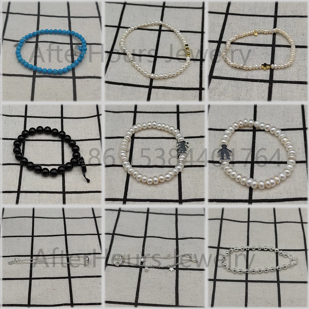 

Женский браслет из серебра 2022 пробы, с бусинами