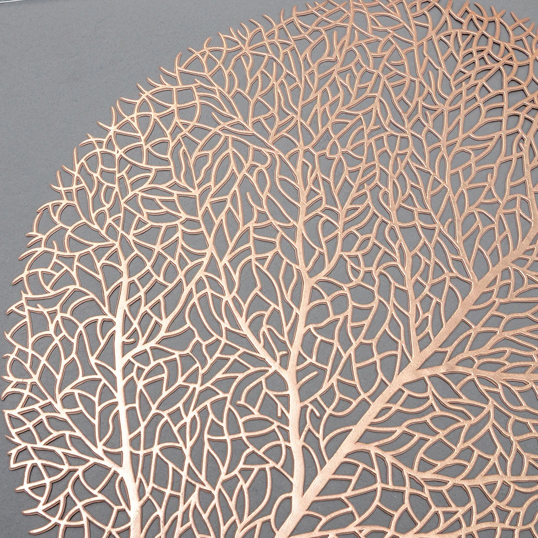 1/3pcs Leaf Table Mat Golden PVC Placemat Hollow Insulation Coaster Pads Modern Style Decor Table Bowl Home Christmas